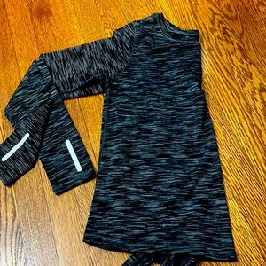 Zyia Split Back Charcoal Long Sleeve T